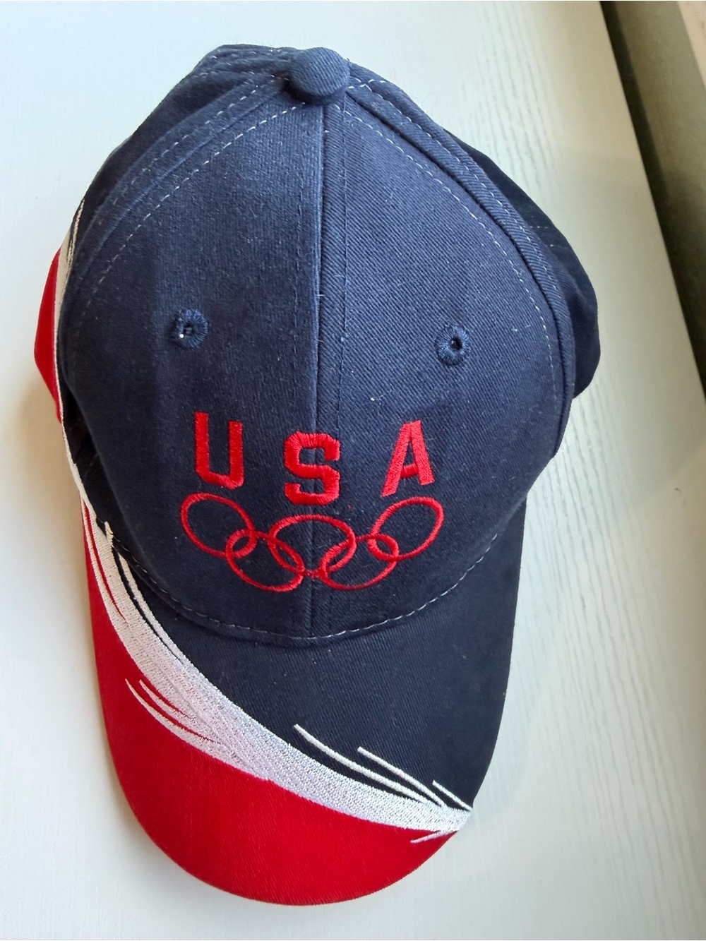 USA Olympic Rings Baseball Cap Hat Red White Blue Adult One Size Patriotic